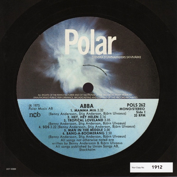 original label design a, Abba - Abba +2